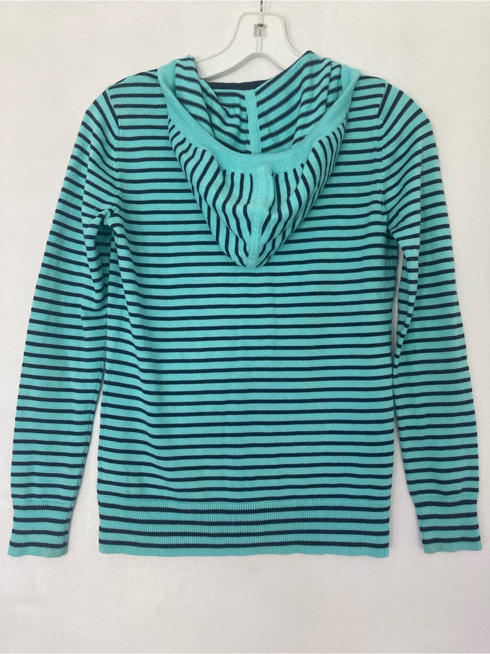 Charter Club Knit Hooded Jacket Women’s Sz P/P Striped Long Sleeve Full Zip - Picture 13 of 14